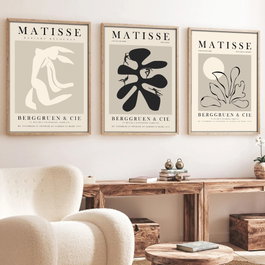 Wallity Huhu252 Cuadro Decorativo Enmarcado de 3 Piezas 50 x 35 cm